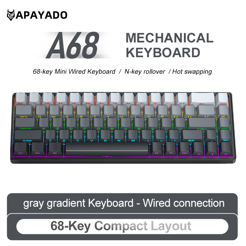 APAYADO A68 Wired Mechanical K - Pc Gaming Pink recension och pris